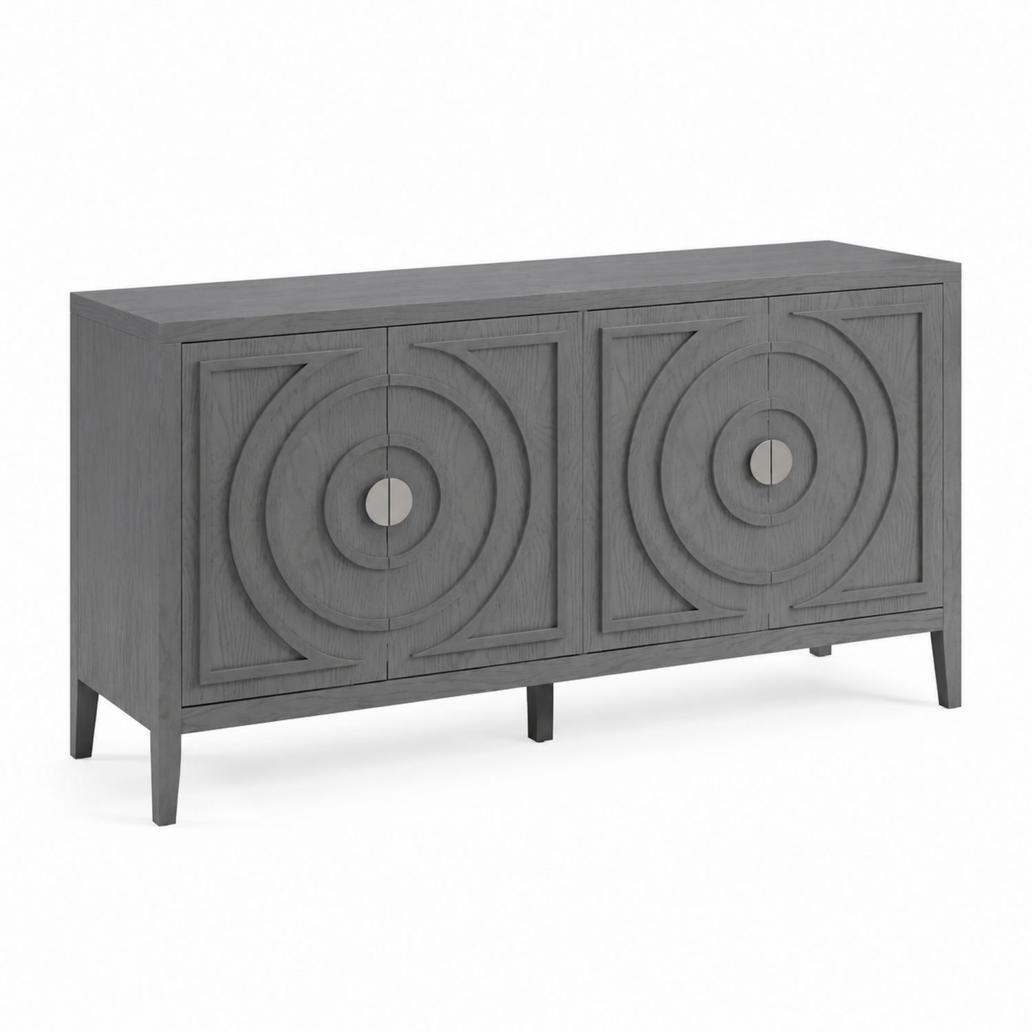 Credenza in Legno Grigio con Design Circolare-arviler