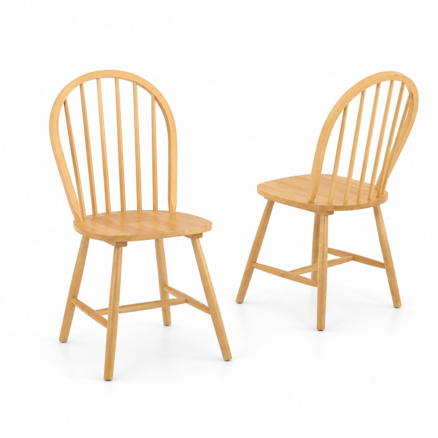 Set di 2 Sedie in Legno Massello Naturale-arviler
