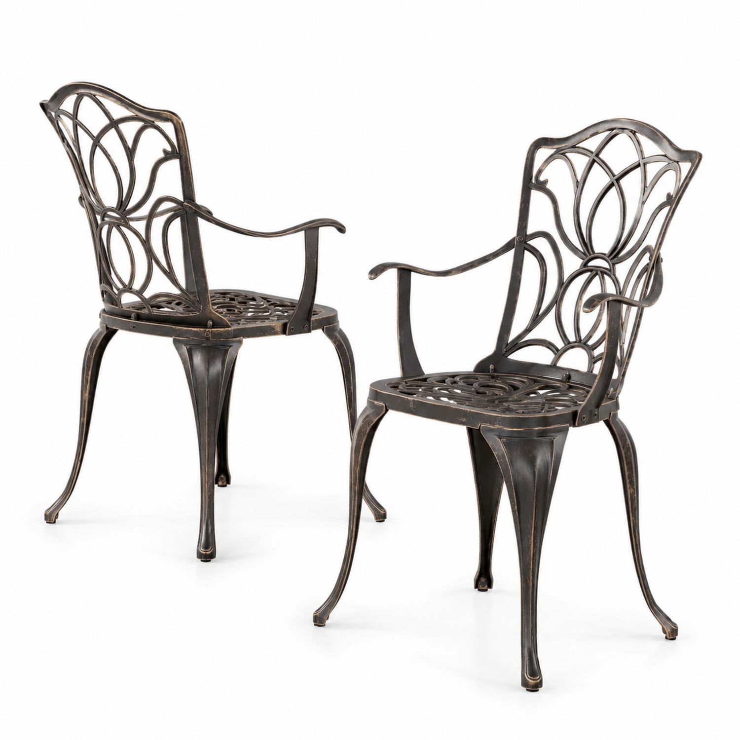 Set di Sedie da Giardino in Alluminio Nero-arviler
