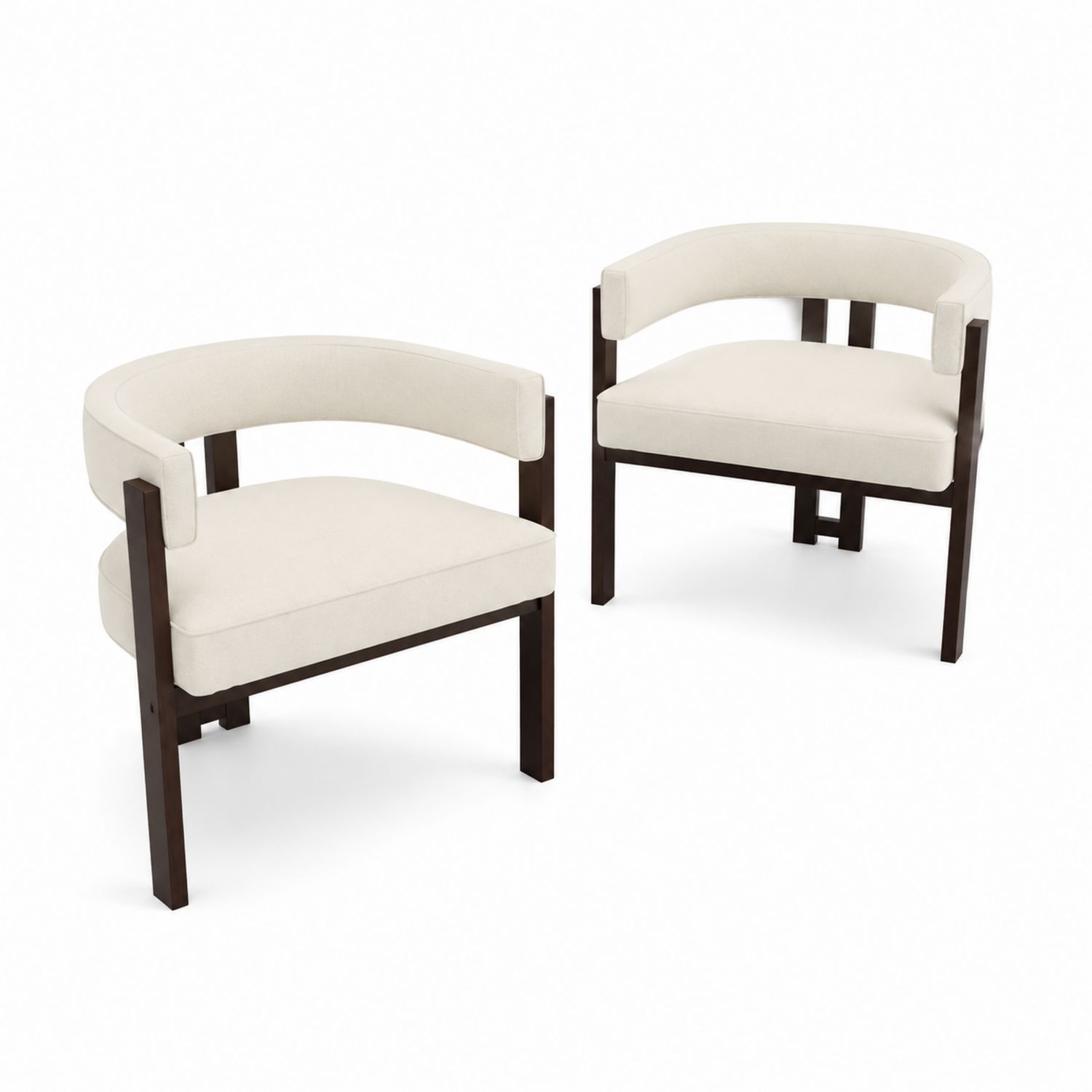 Set di Sedie in Legno e Tessuto Crema-arviler