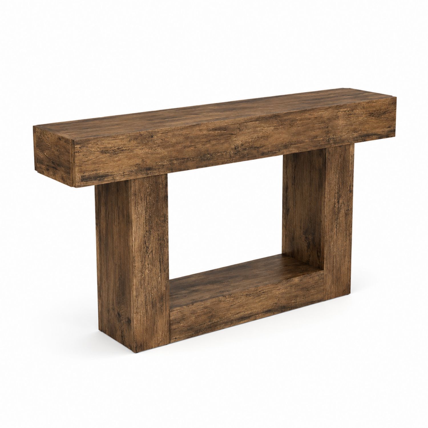 Consolle Rettangolare in Legno Massello Marrone-arviler