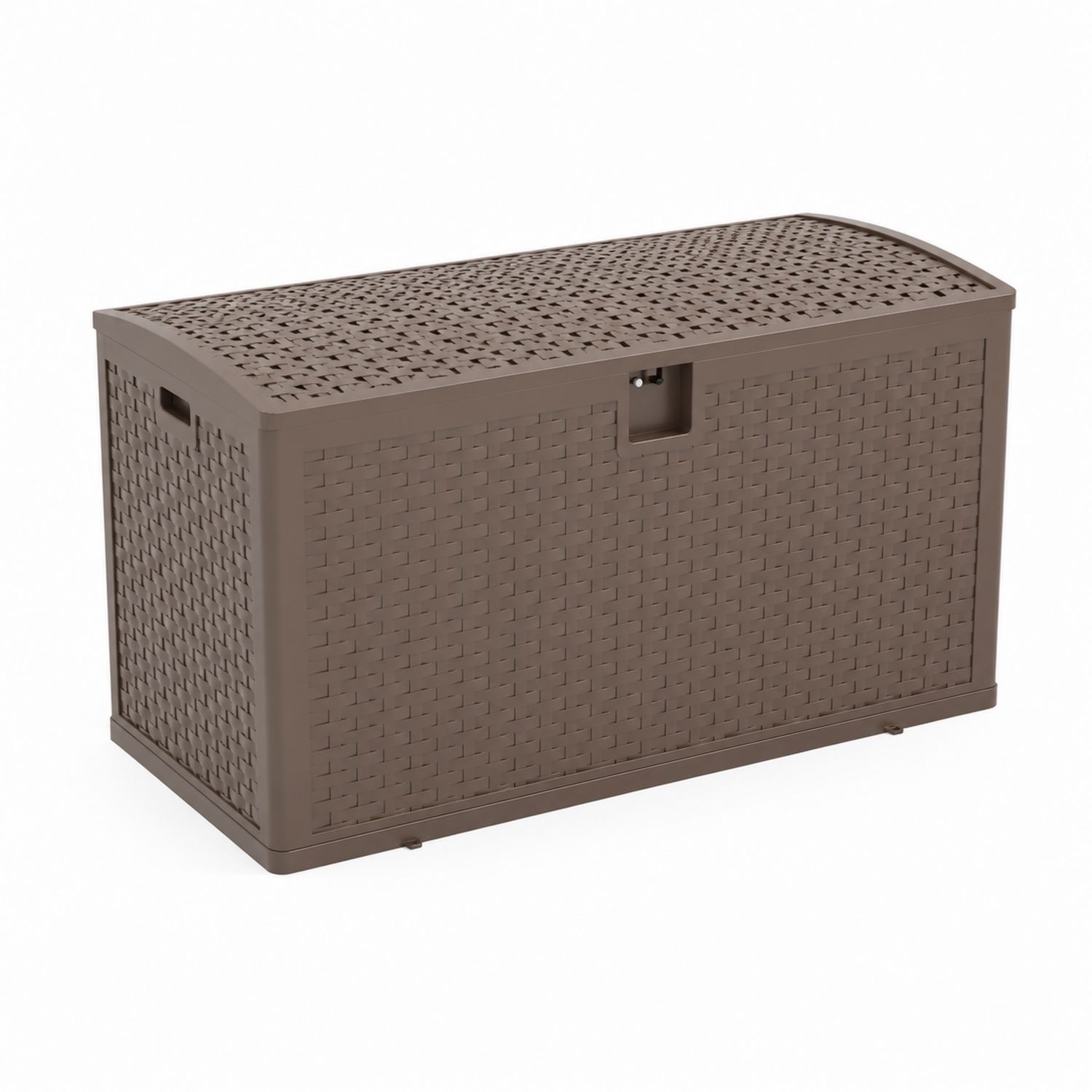 Contenitore in plastica effetto rattan da esterno marrone-arviler