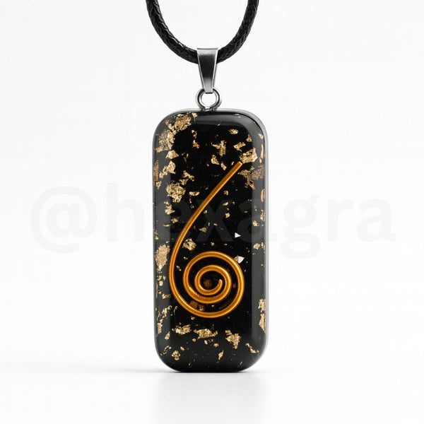 Noctara Black Tourmaline Orgonite Crystal Necklace