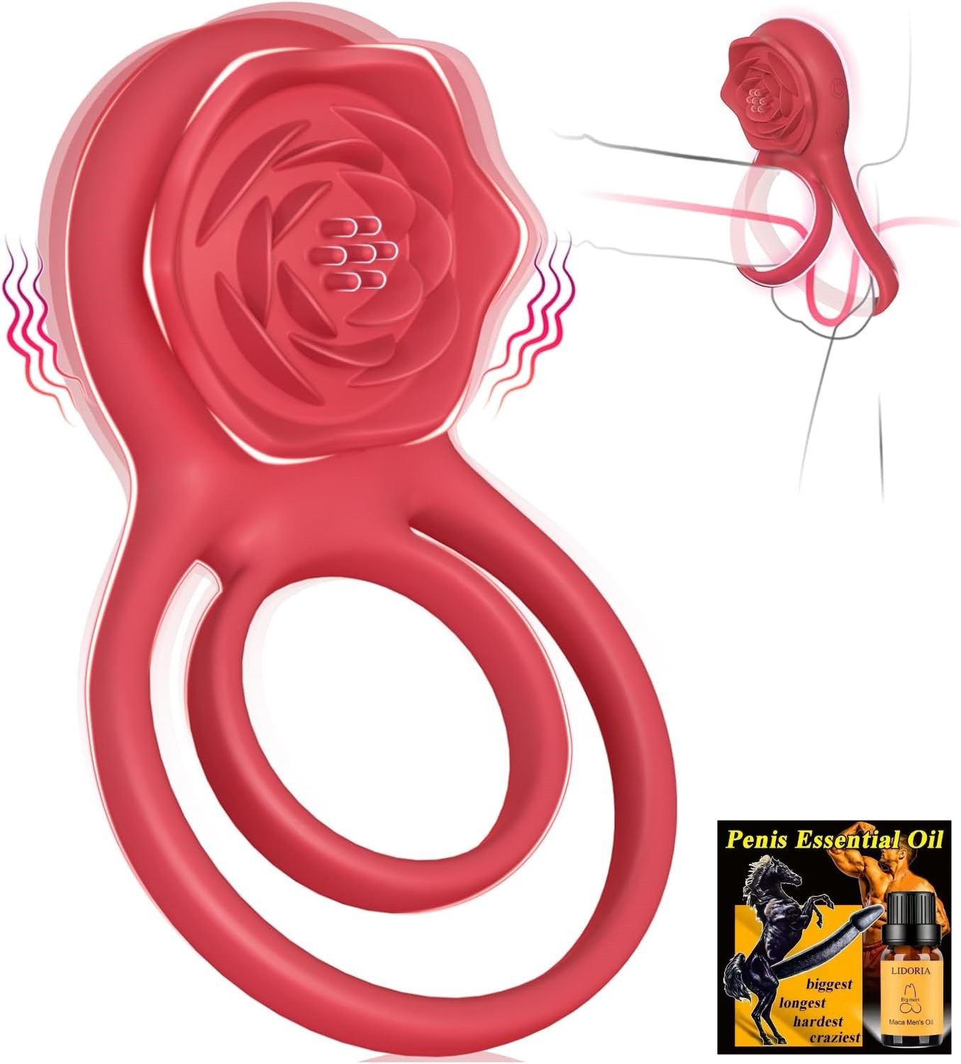 💥The latest epic shock release in 2025 - Strong shock ring👑 Tivino™ 5 in 1-Rose Love