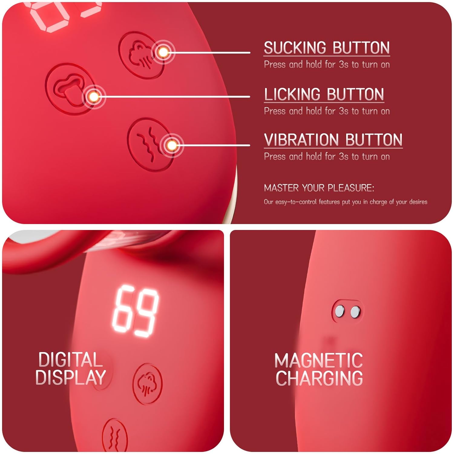 🔥The latest hit in 2025💥360° rotating G-spot vibrating soft tongue