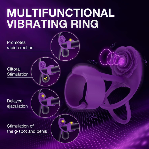 💕🎁New Product Promotion This Month 48% Discount -🌹 3 in 1 Sheehy Rose Vibrating Cock Ring