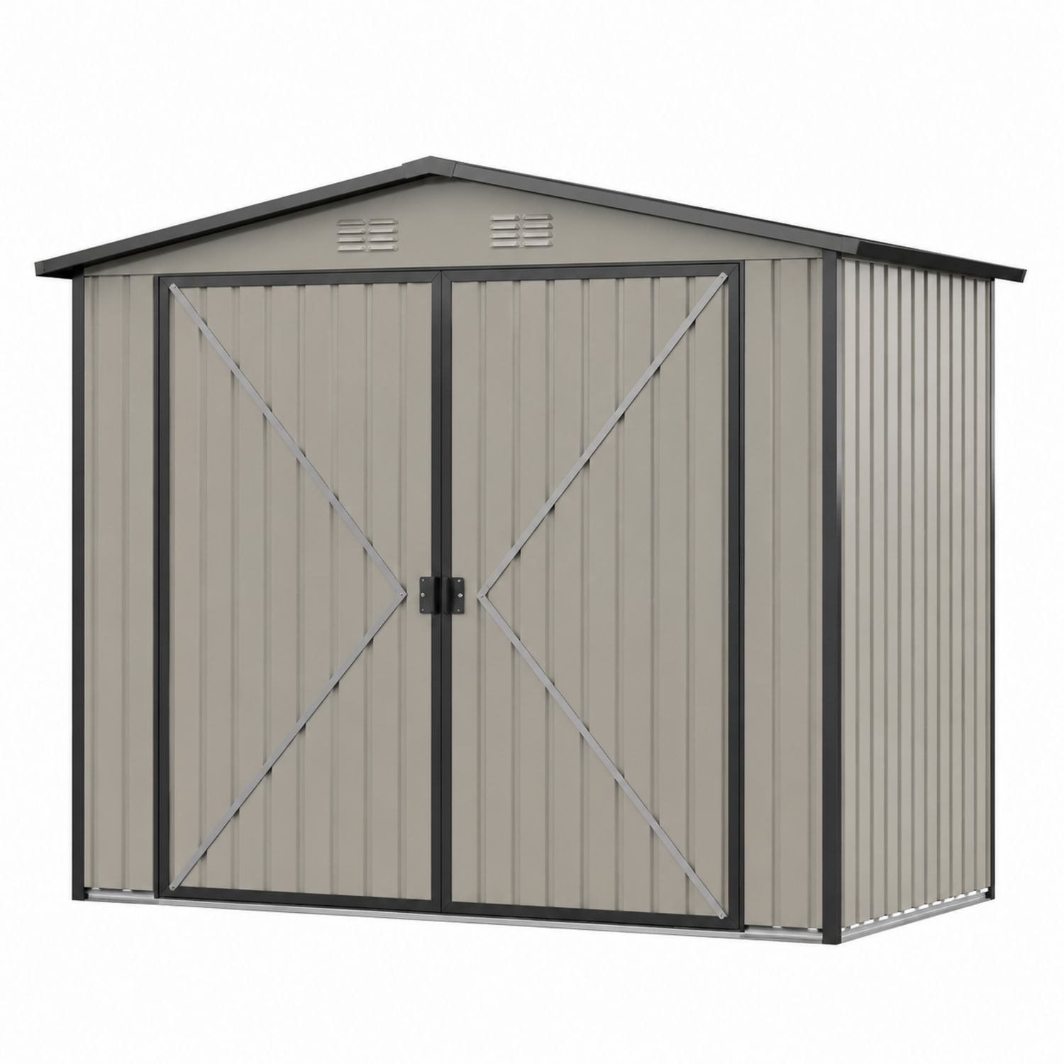 Metall Garten Geräteschuppen 213x127x185 cm Grauton