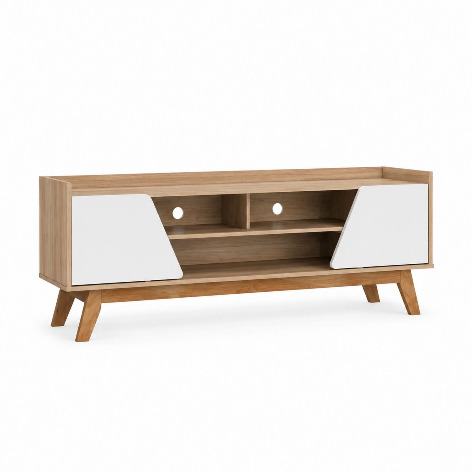 TV-Schrank Holz 140x40x50cm MDF Weiß