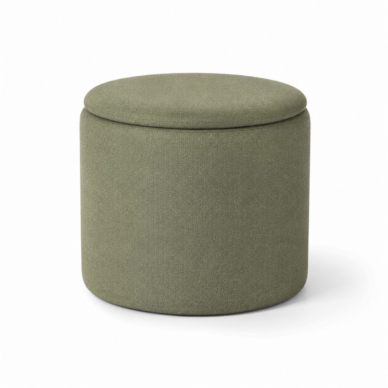 Runder Hocker 40x40 cm Stoff Olivgrün