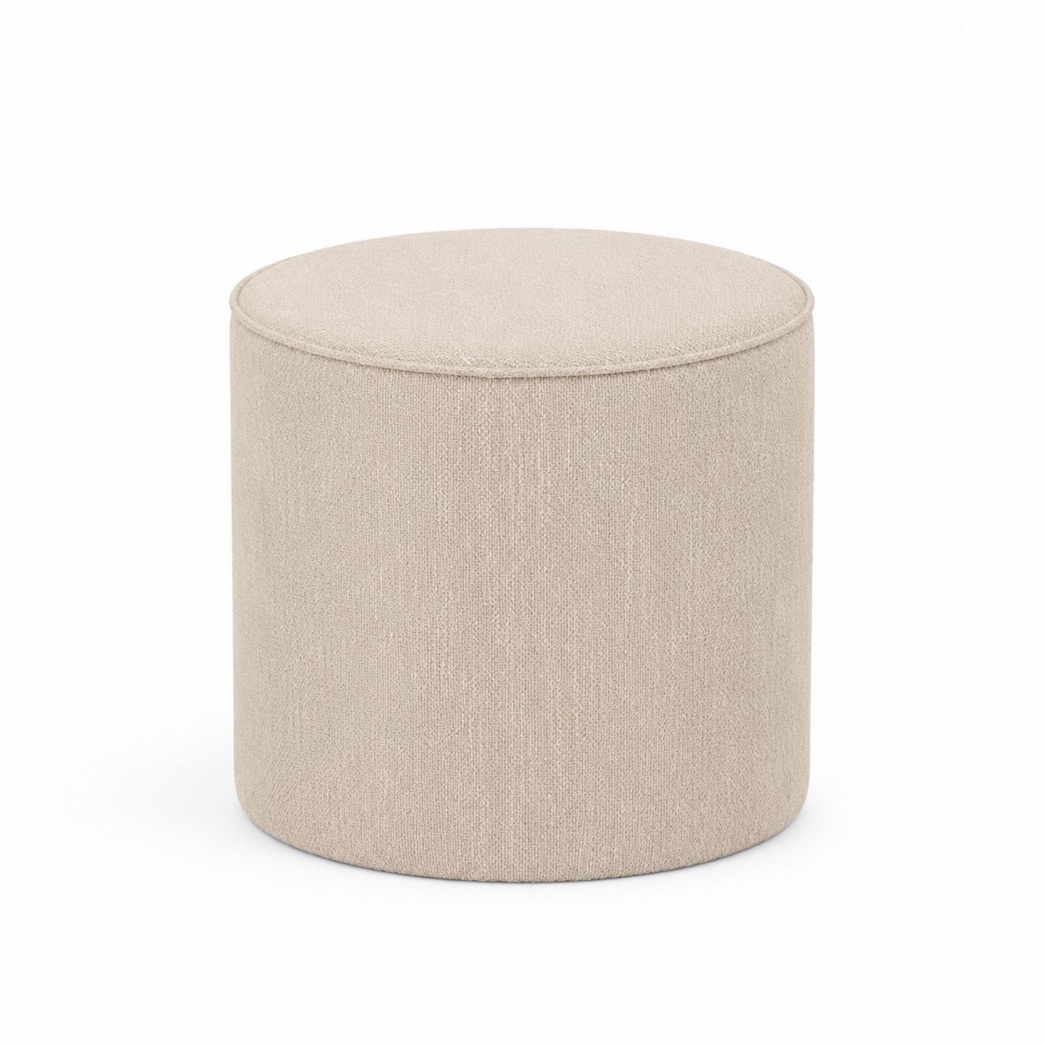 Runder Hocker aus Stoff 40x45cm Beige