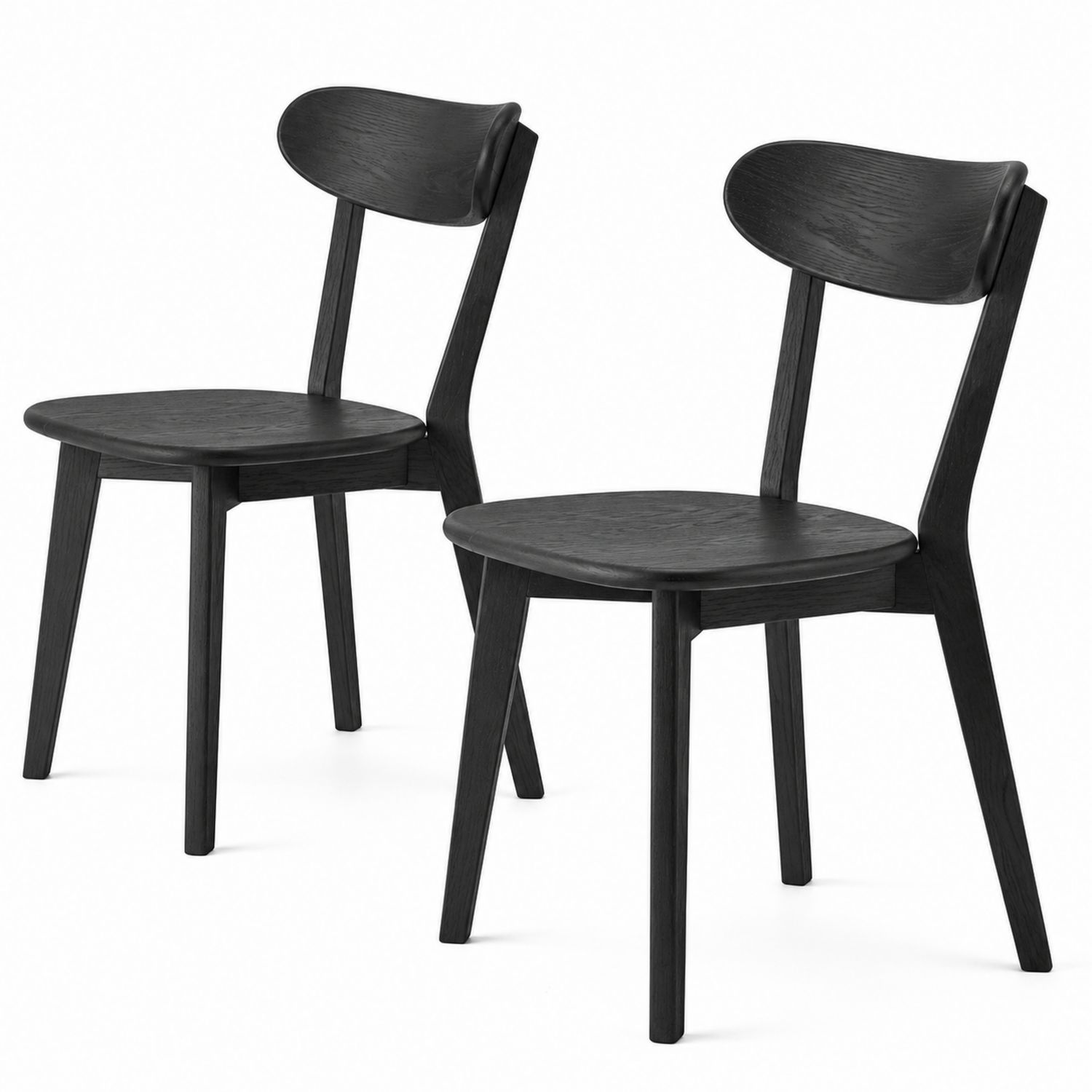 Esszimmerstühle Set aus Holz Schwarz, 2er Set