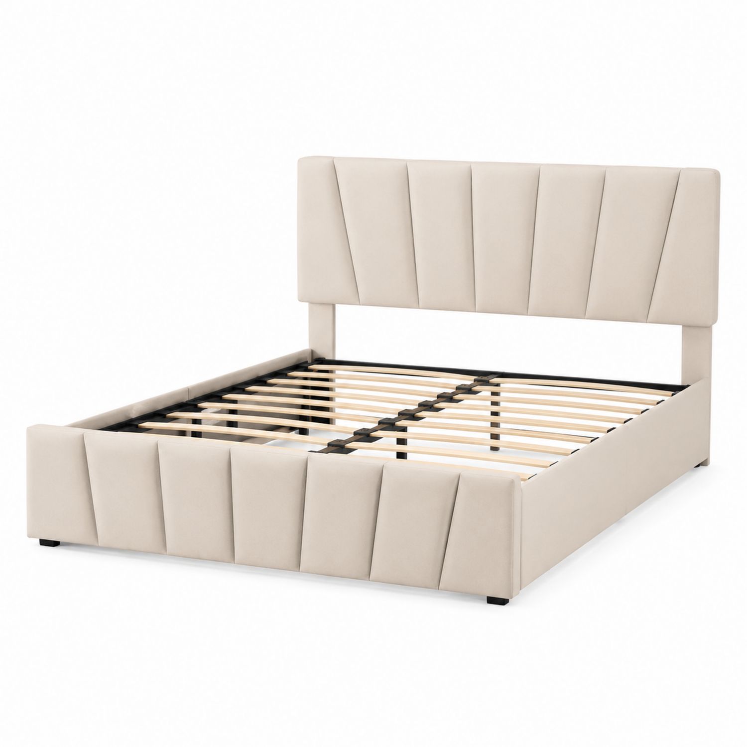 Polsterbett 160x200 cm Beige Kunstleder