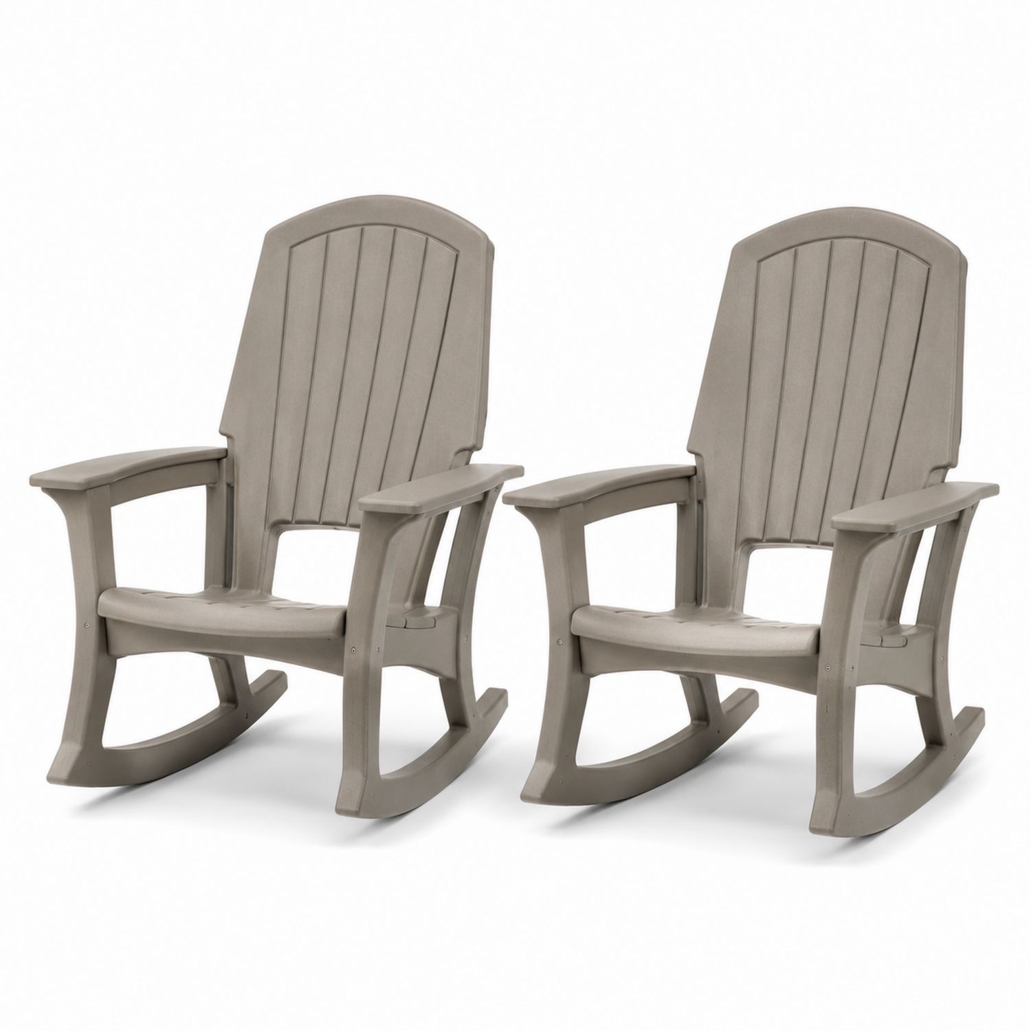 2er-Set Schaukelstuhl Polyethylen Beige