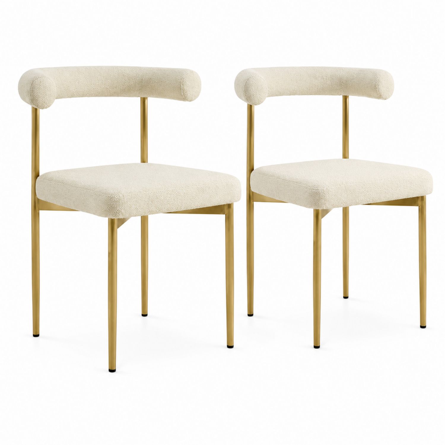 Esszimmerstühle Set mit Edelstahlrahmen, Creme, 2er-Set