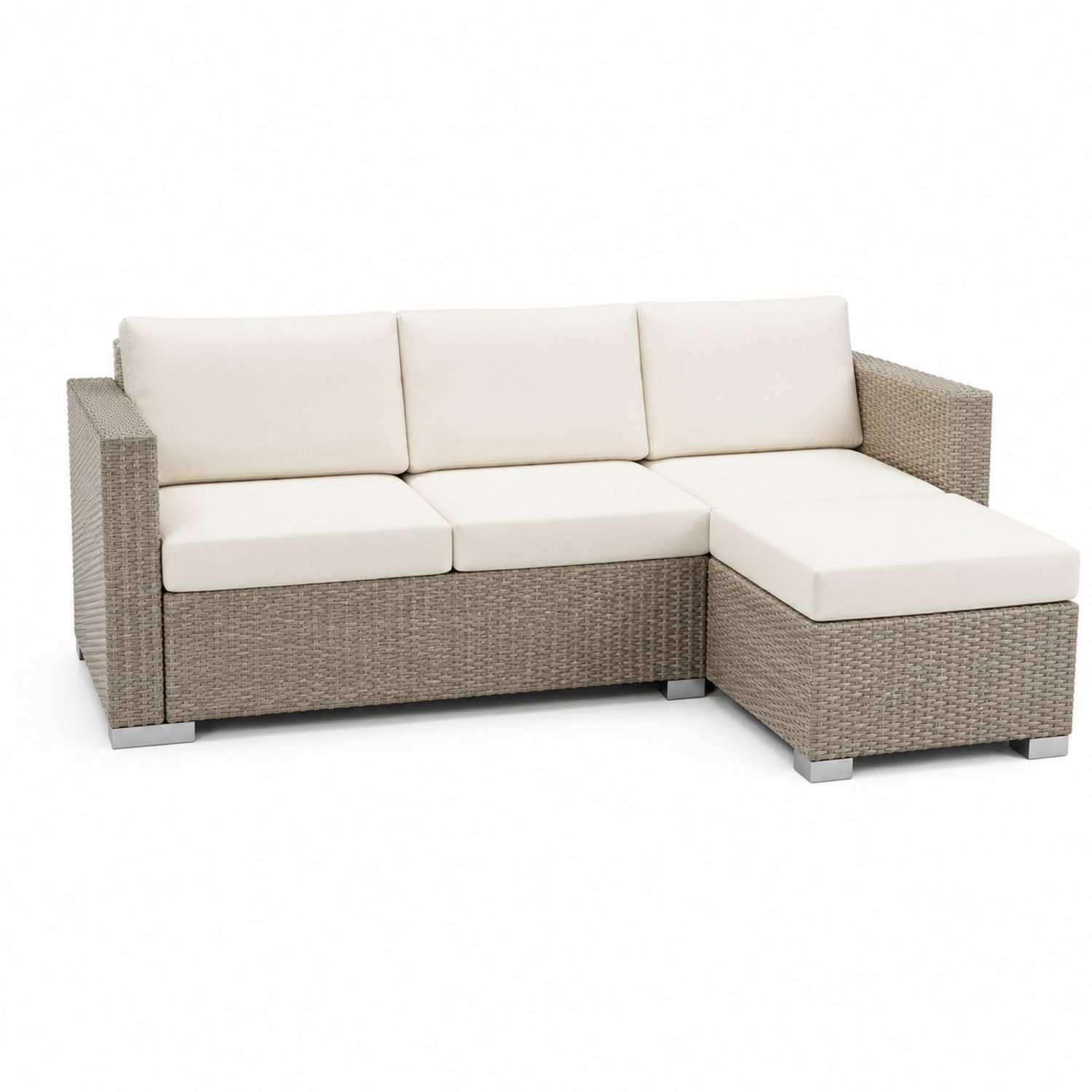 Outdoor Ecksofa-Set Polyrattan Beige