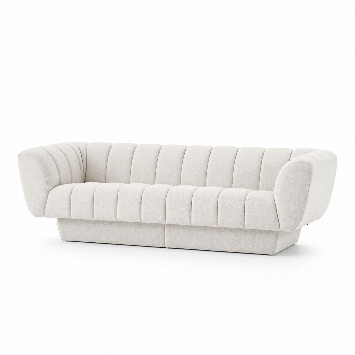 3-Sitzer Sofa Rechteckig Stoff Creme