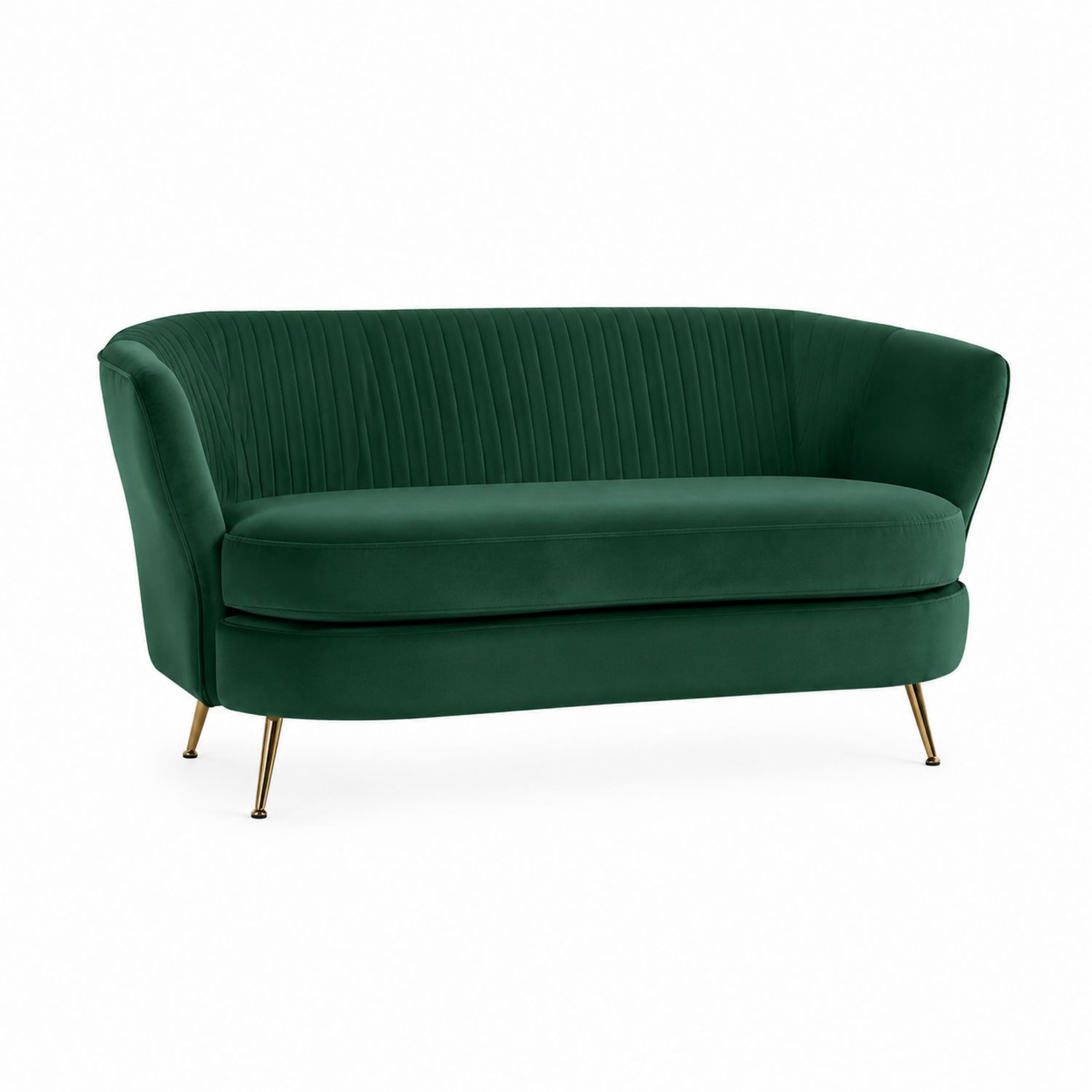 2-Sitzer Sofa Samt Grün Metallbeine