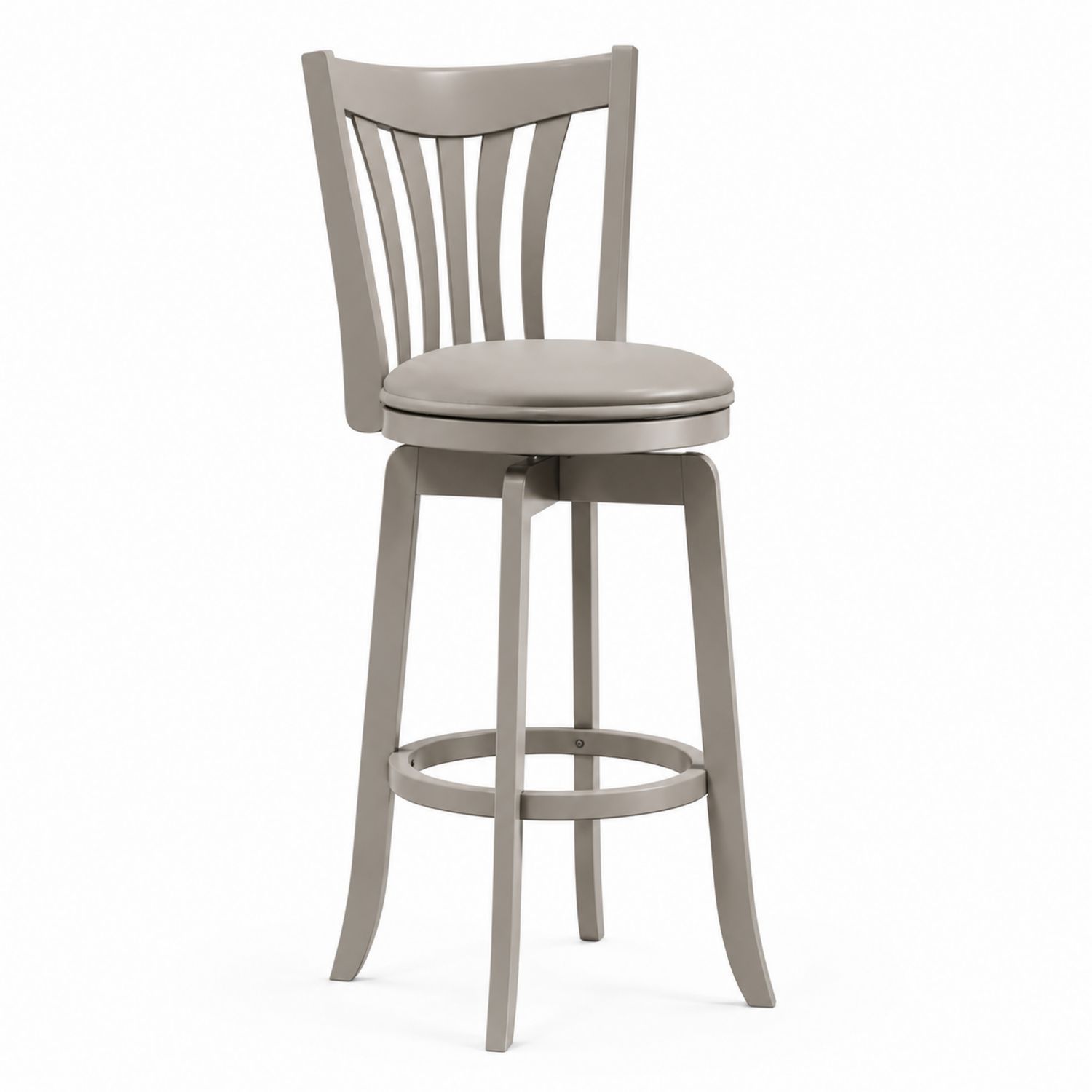 Metall Barhocker mit Rückenlehne und PU-Ledersitz Grau