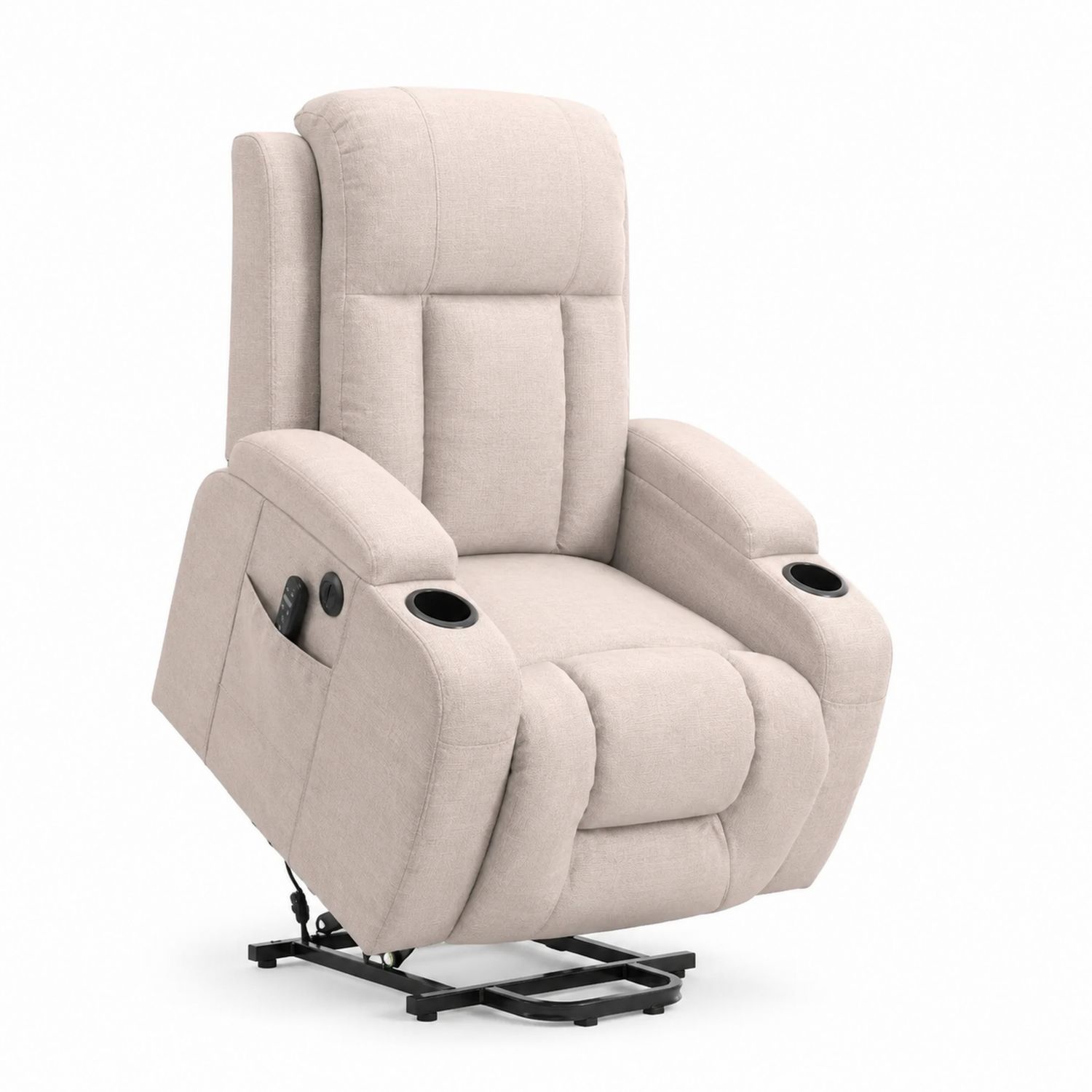Elektrisch verstellbarer Relaxsessel aus Stoff, Beige