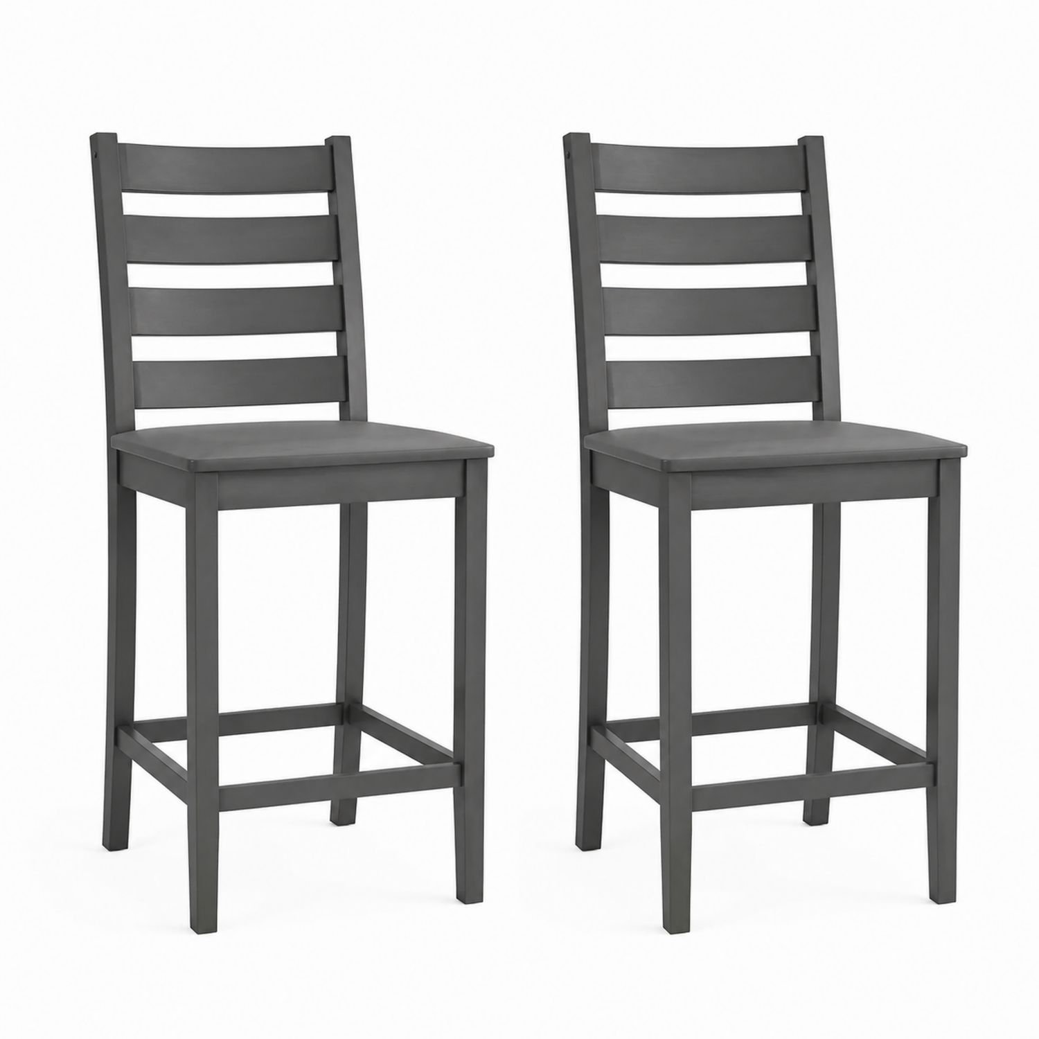 2er Set Barhocker Holz Grau