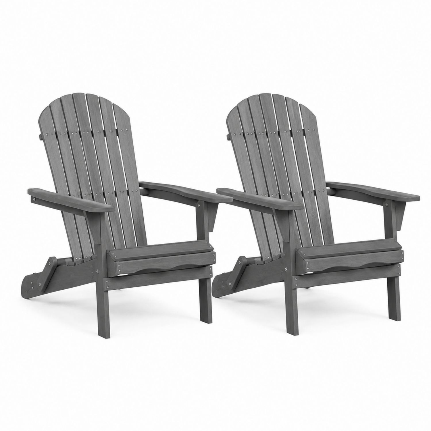 Adirondack Klappstuhl Set aus Holz Grau 2 Stück