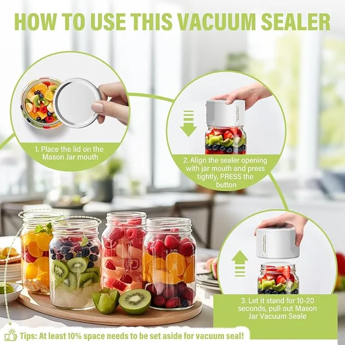 Electric Vacuum Sealer Kit for Mason Jars