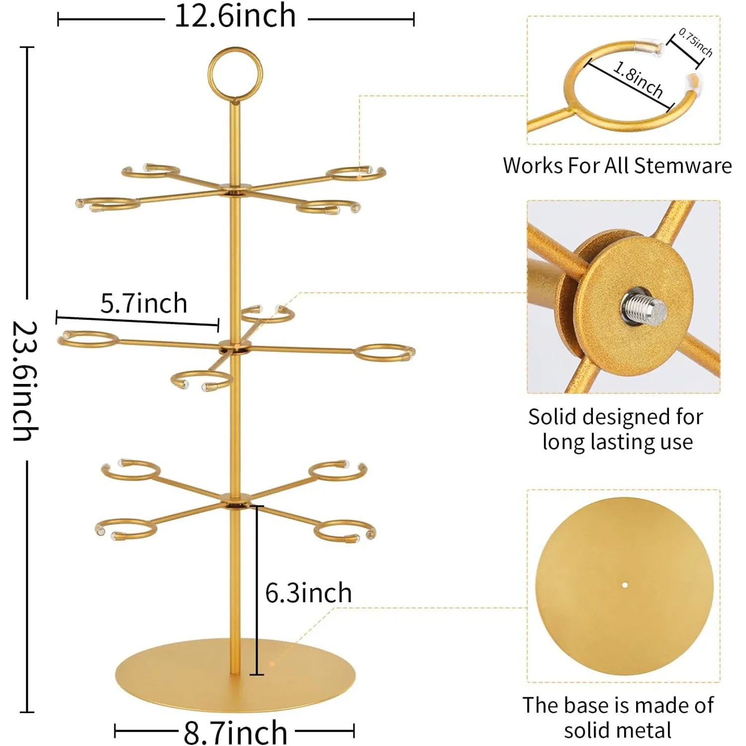 Celebration-Ready 3-Tier Cocktail Glass Tree