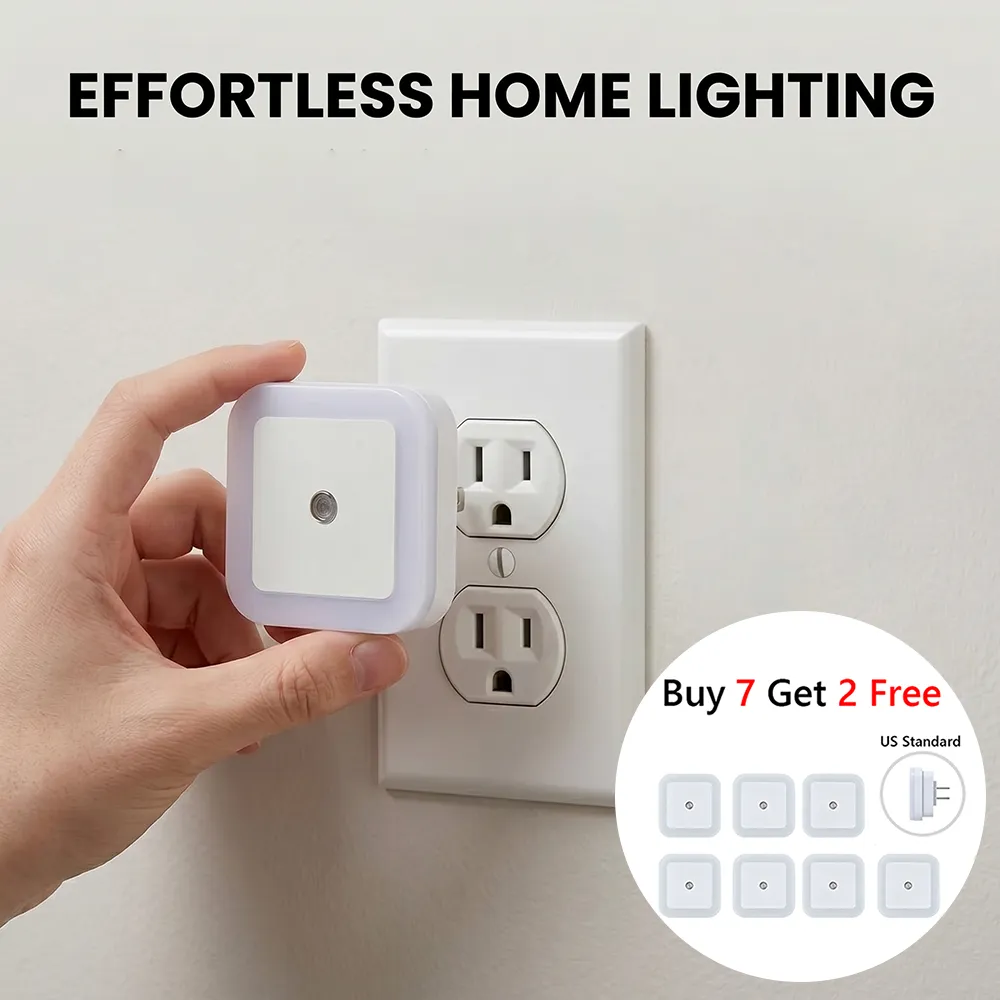 🌙 Plug-in LED night light with automatic sensor function – soft light, adjustable brightness