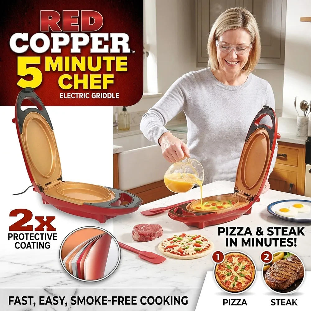 🍳 Electric 5-Minute Chef Frying Pan Cook Healthy Meals In 5 Minutes: Non-Stick Electric Pan — No Heavy Scrubbing, No Stove Required! 🍳⚡
