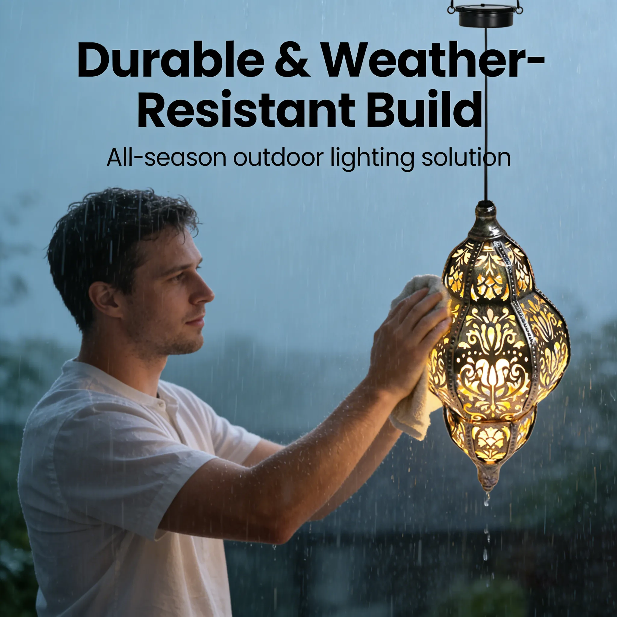 Baroque Solar Lantern: Enhance your garden’s nighttime elegance with vintage patterns that require zero wiring or maintenance. 🏺