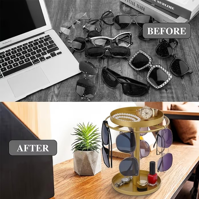 360° Rotating Claw Clip Organizer Stand