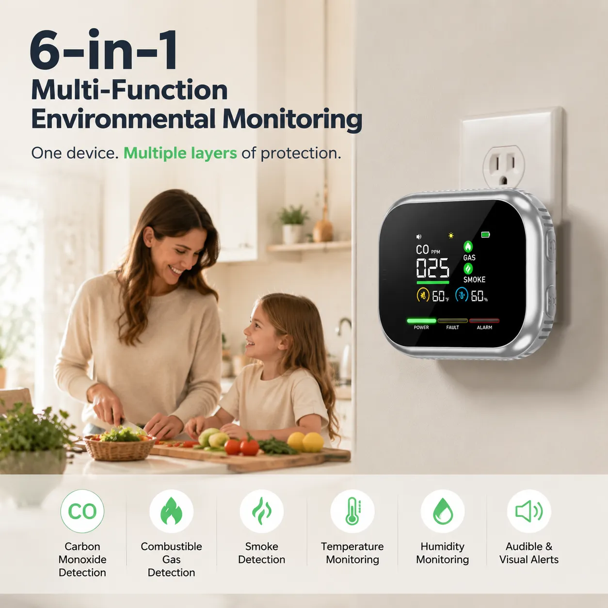 🛡️ 6-in-1 Smart Home Safety Detector