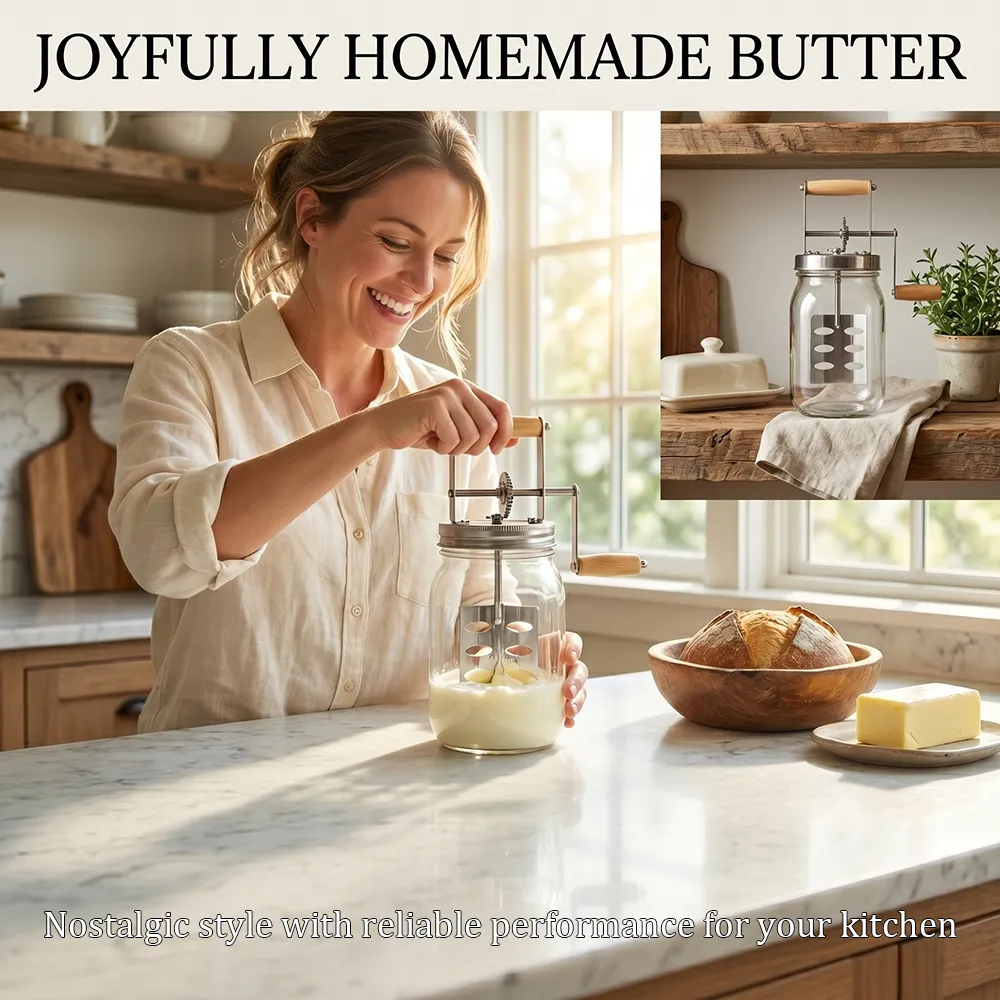 🧈 Hand-Crank Butter Maker: Skip the store-bought additives and enjoy pure, homemade flavor. 🥖