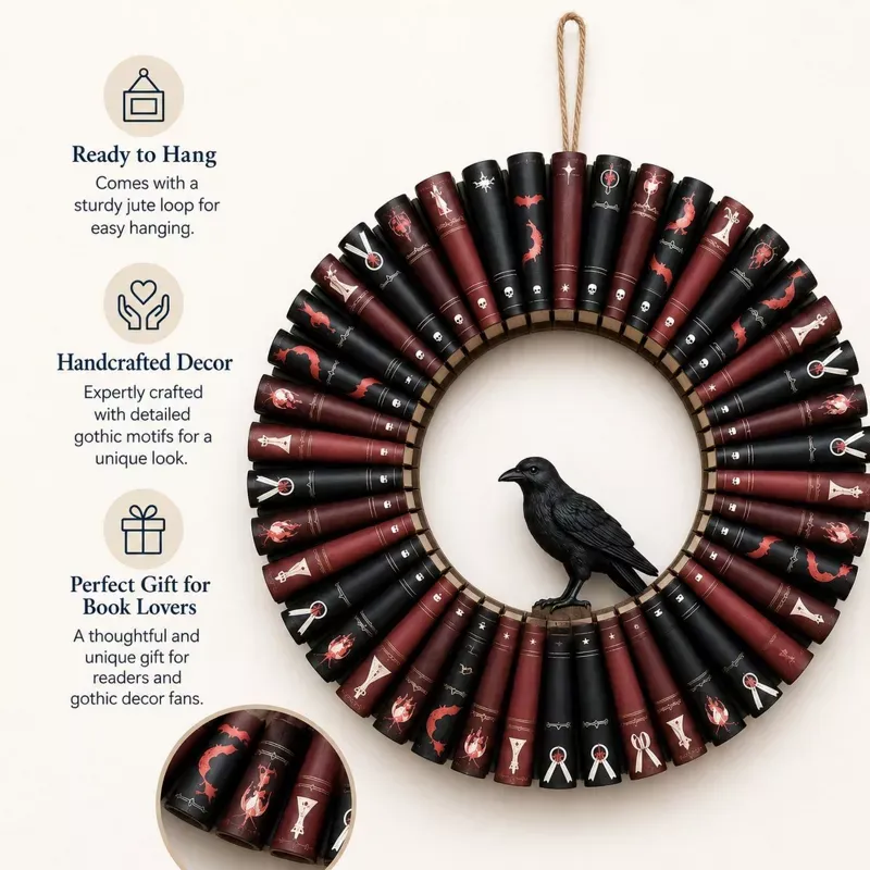 Decorative Book Door Wreath
