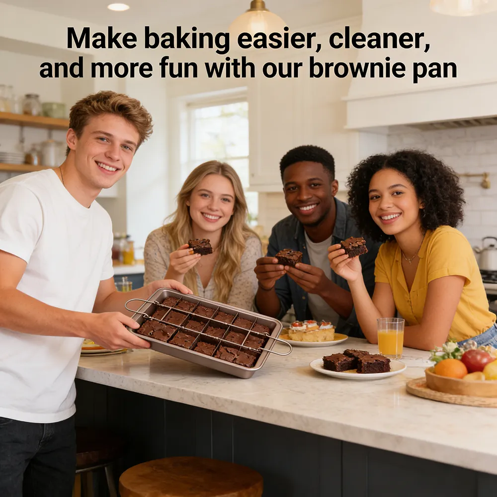 🍫 Non-Stick Brownie Pan with Divider