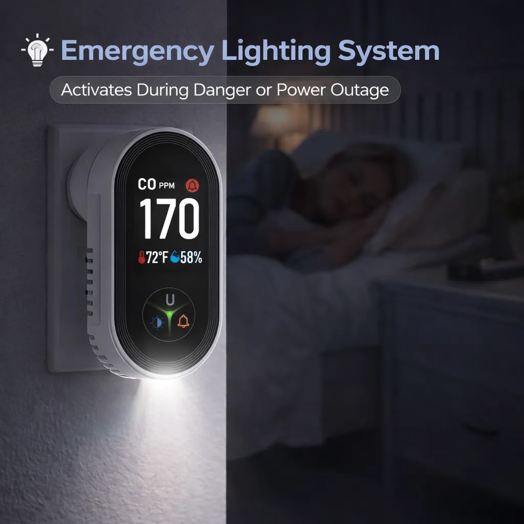 🔌 US Plug Carbon Monoxide Detector 🔥Every Home Needs