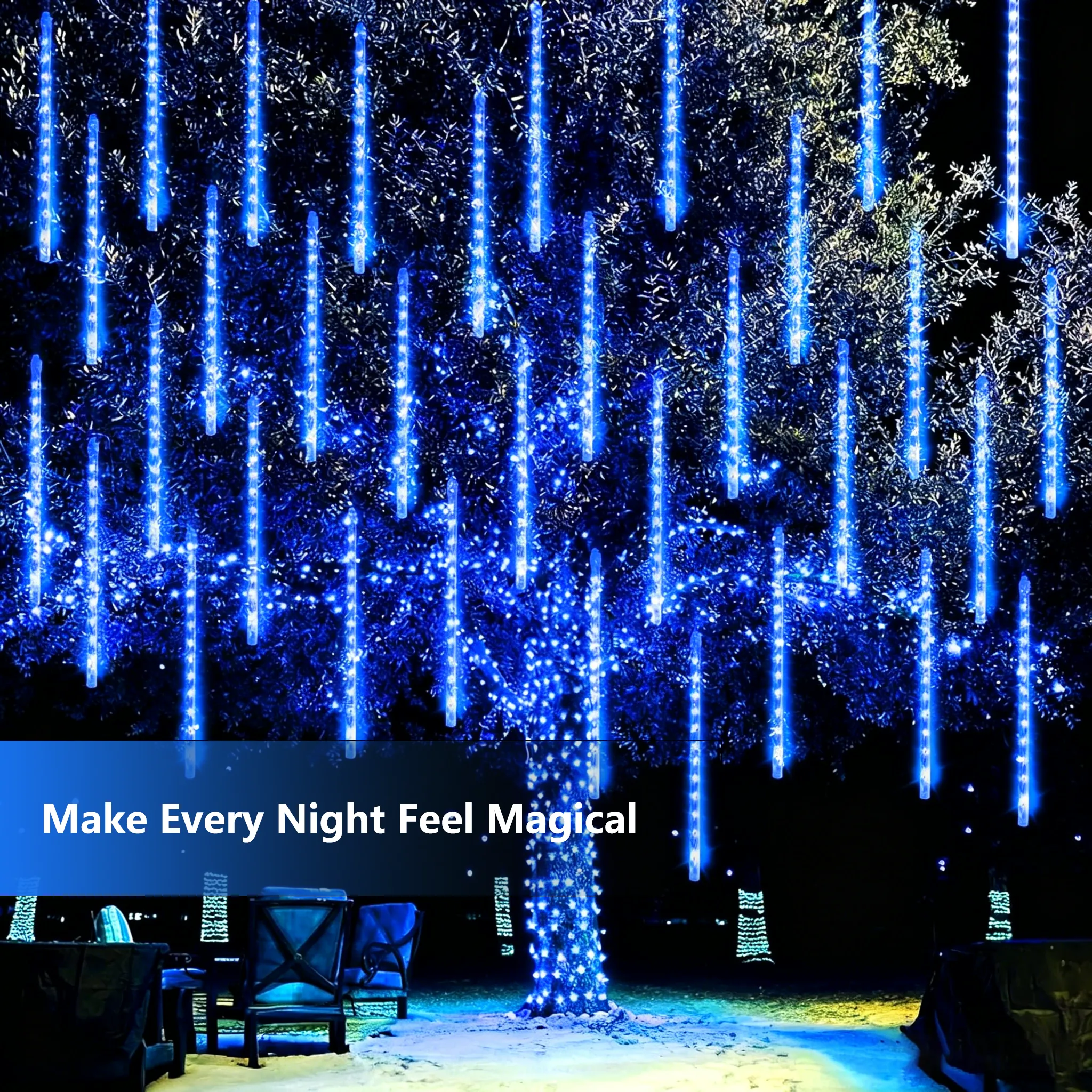✨ Meteor Shower LED Light Strings – Waterproof Outdoor Falling Rain Lights