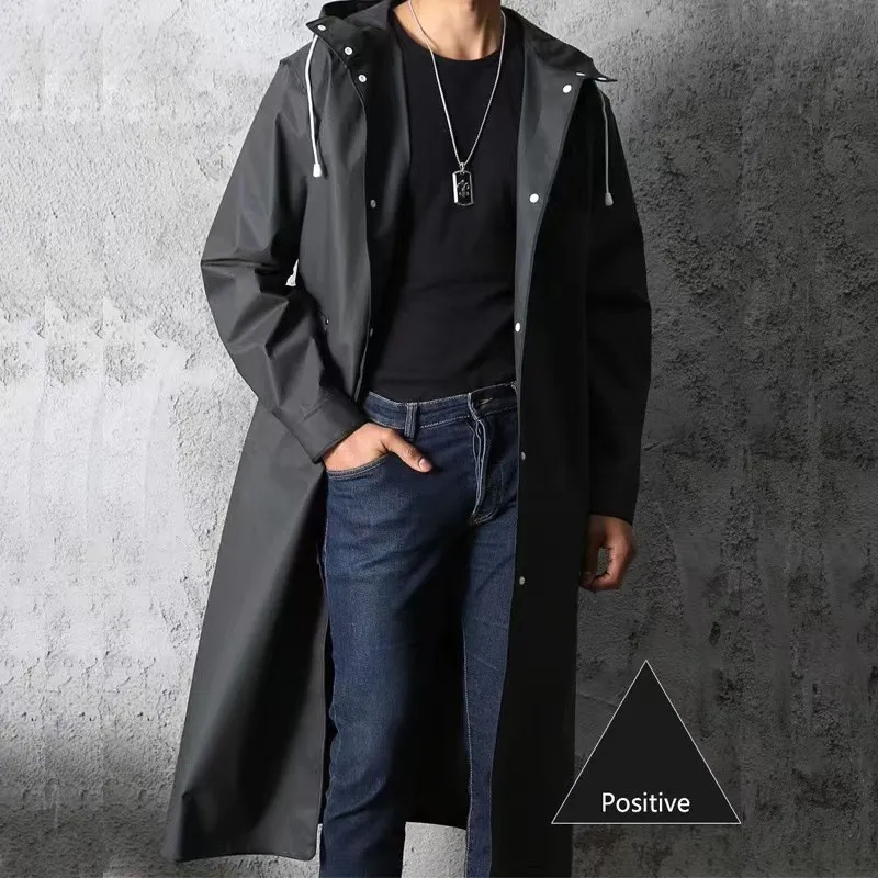 Long-Coverage Hooded Raincoat