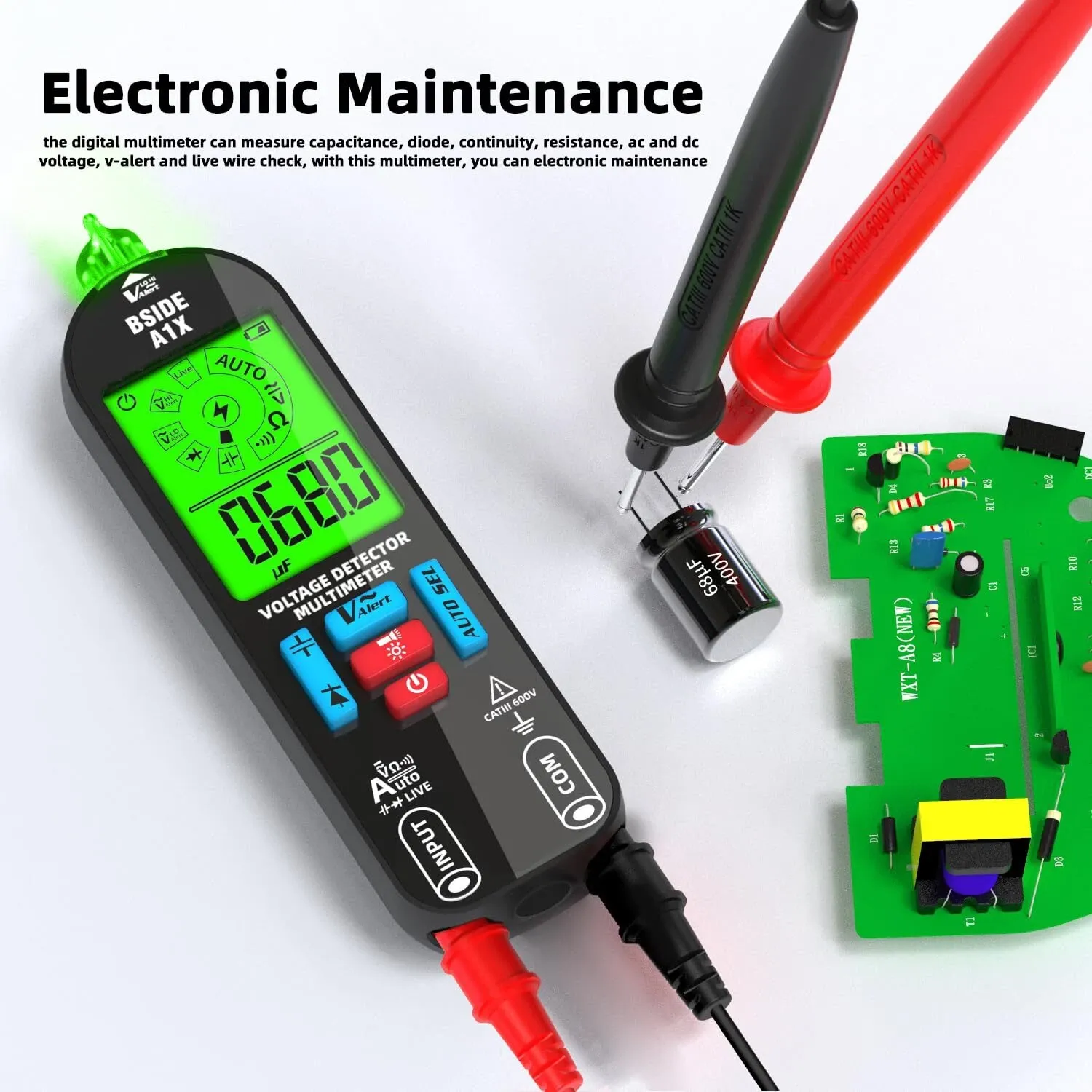 Smart Pen Multimeter with Auto Detection & Color Alerts