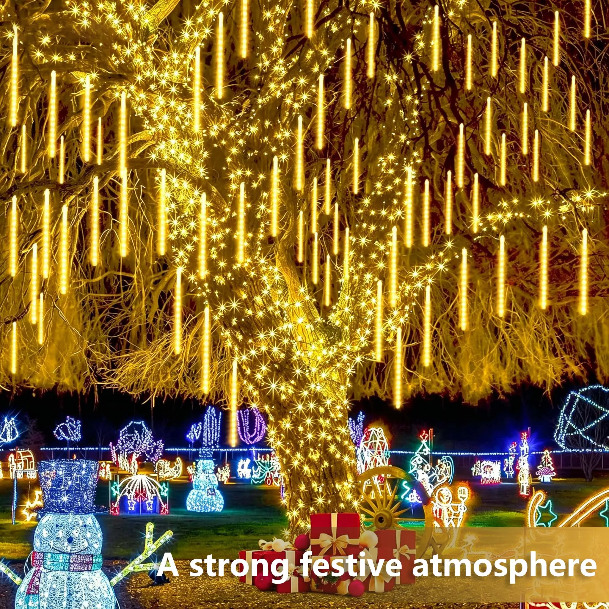✨ Meteor Shower LED Light Strings – Waterproof Outdoor Falling Rain Lights