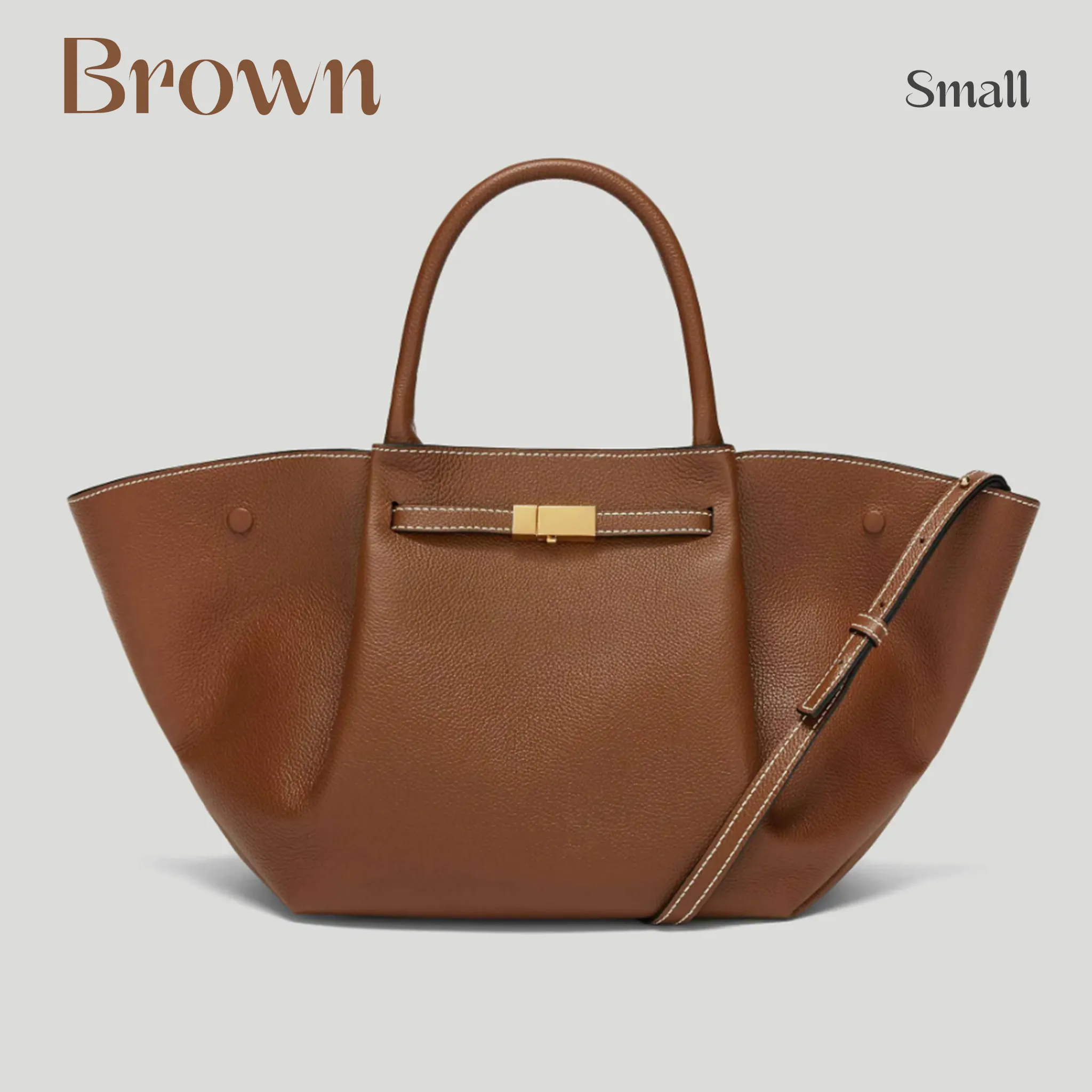 👜 Minimalist Folded-Wing Italian Leather Tote Bag