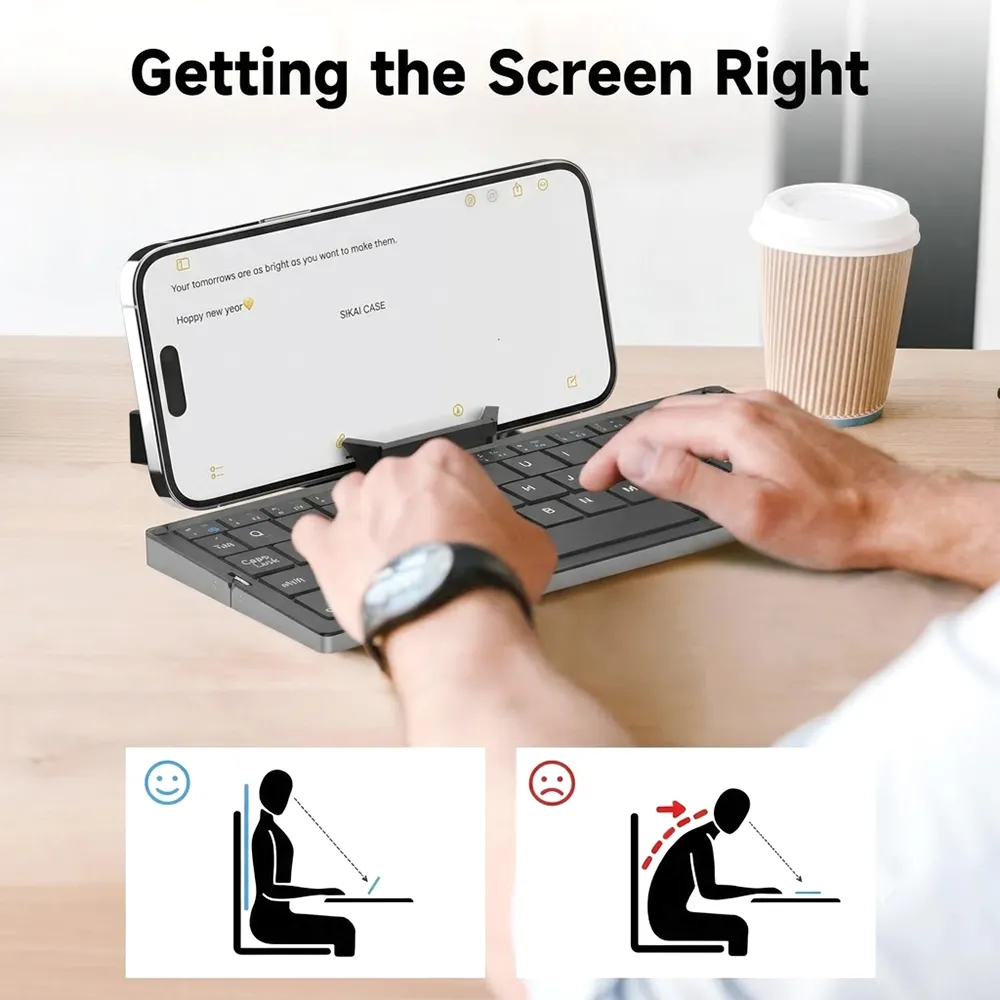 ⌨️ Foldable Bluetooth Keyboard with Magnetic Stand
