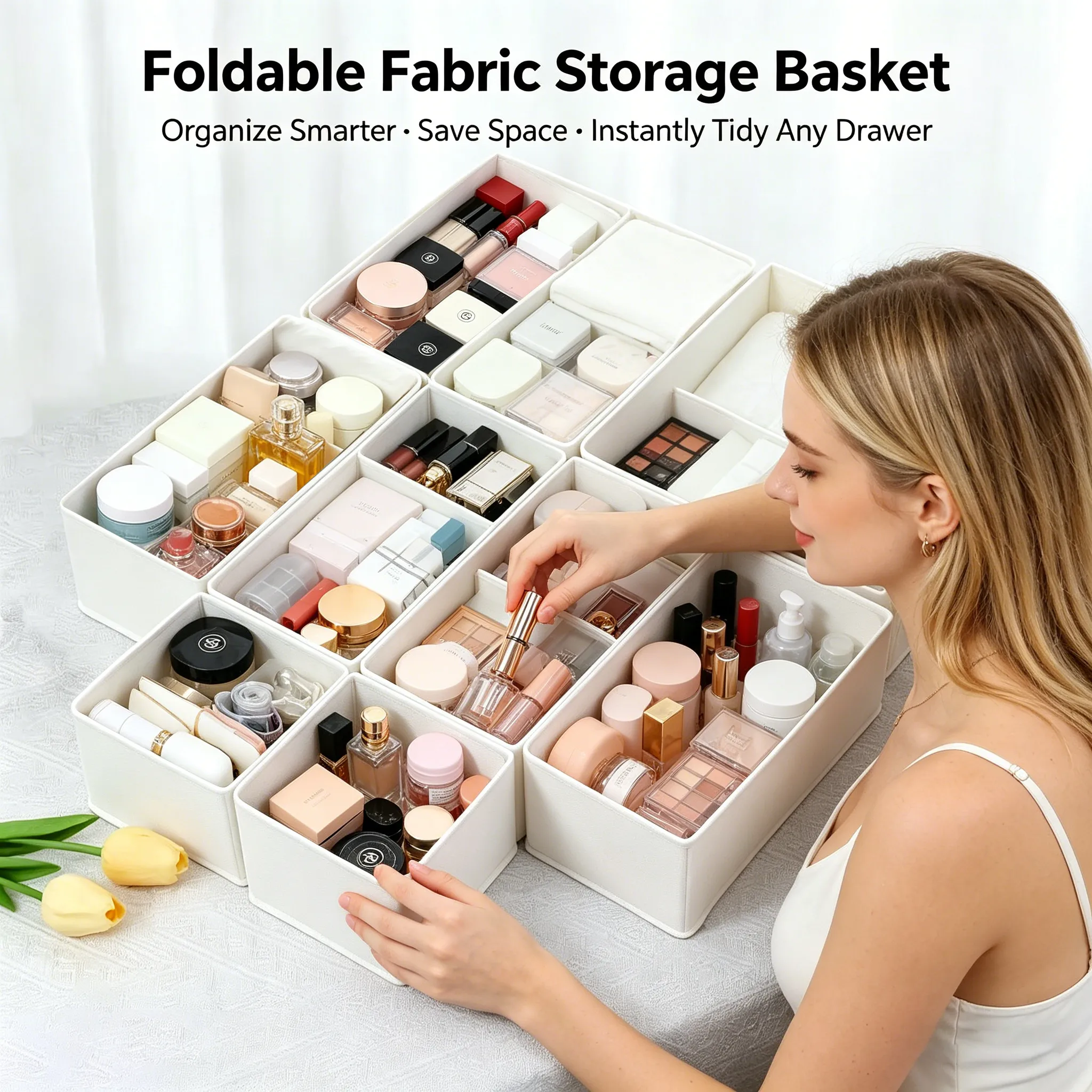 🧺 Foldable Fabric Storage Basket