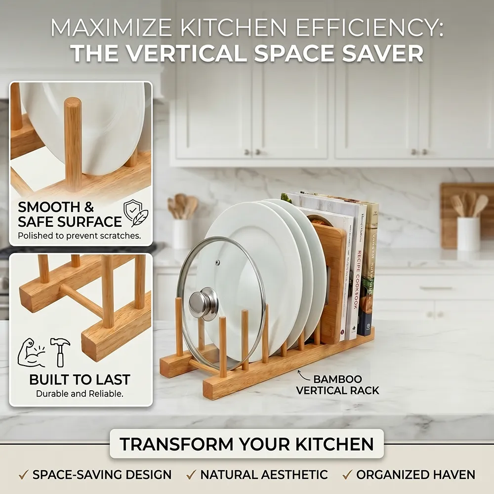 Bamboo Dish Drying Rack: Air-dry your fine china safely while freeing up valuable cabinet space. 🍽️