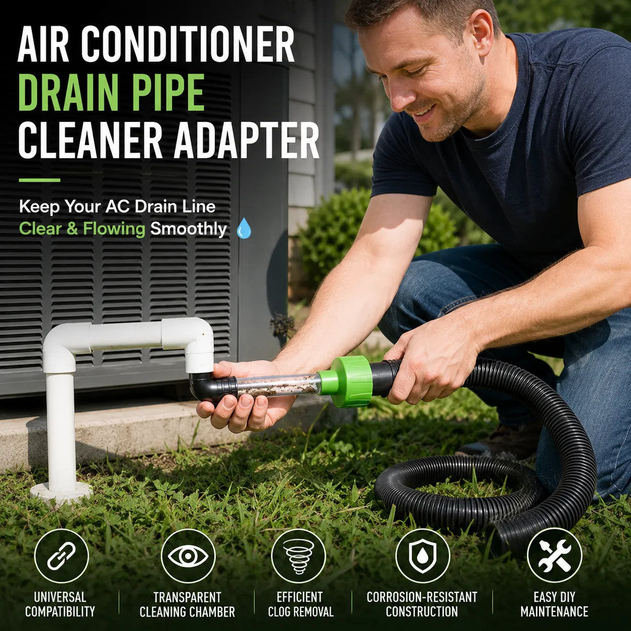 ❄️ Air Conditioner Drain Pipe Cleaner Adapter
