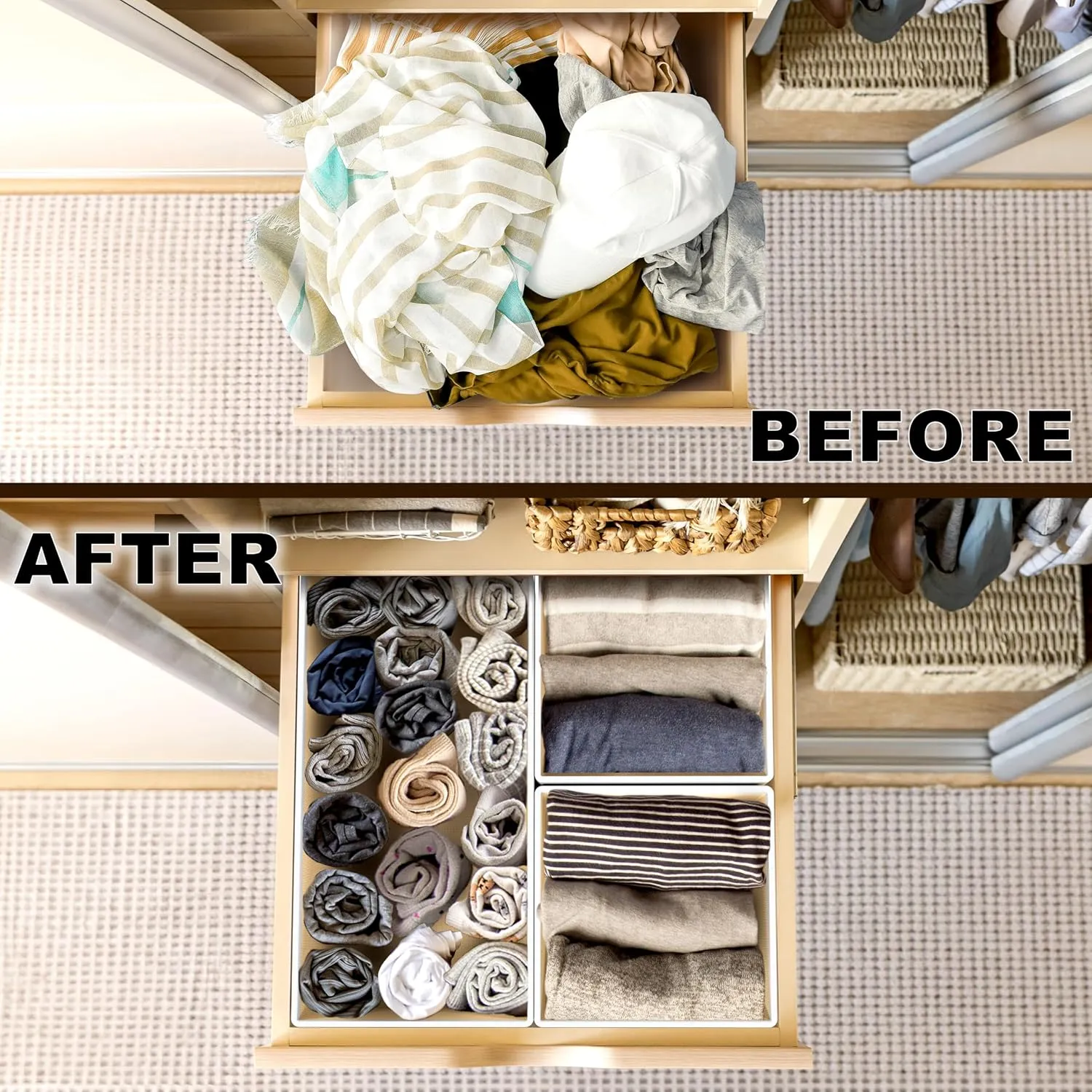 🧺 Foldable Fabric Storage Basket