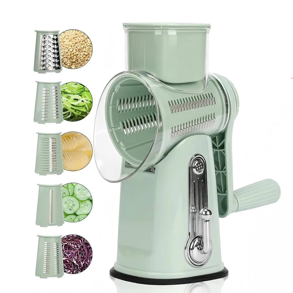 🧀 5-in-1 Rotary Grater with Handle