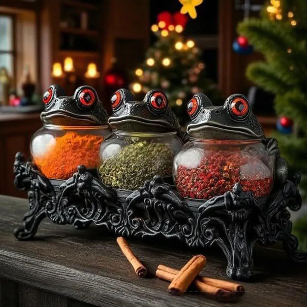 🐸 Gothic Frog Apothecary Spice Jar