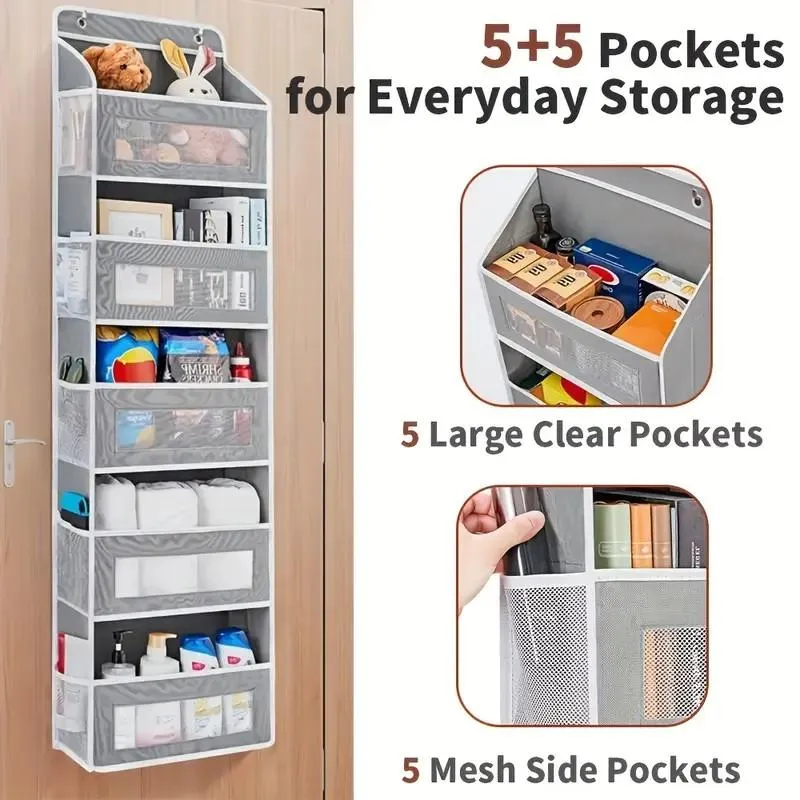 🧸Door Hanging Storage Rack - 5+5 Pockets for Everyday