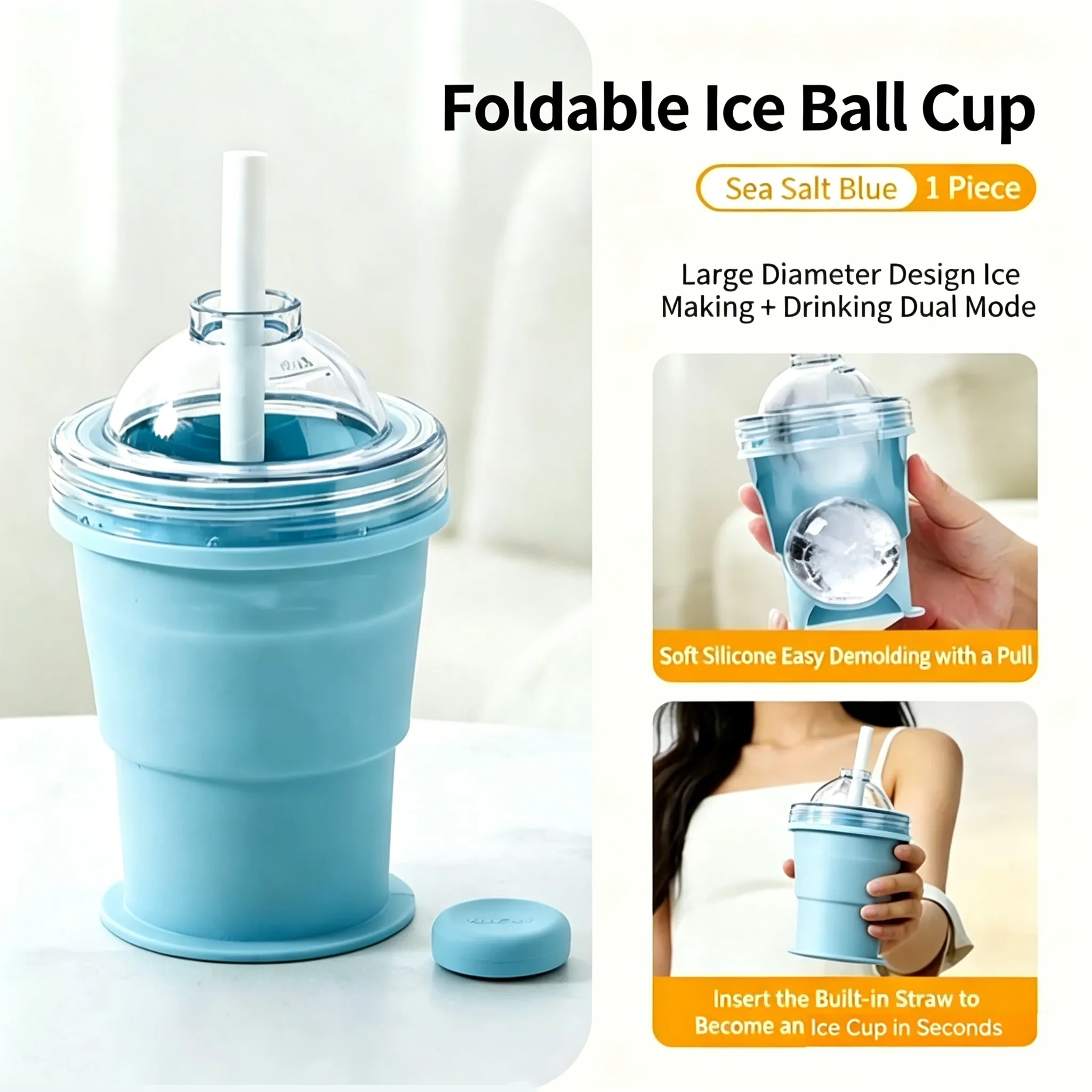 🧊 Foldable Ice Ball Cup: Save freezer space and enjoy slow-melting ice for perfect sipping. ❄️